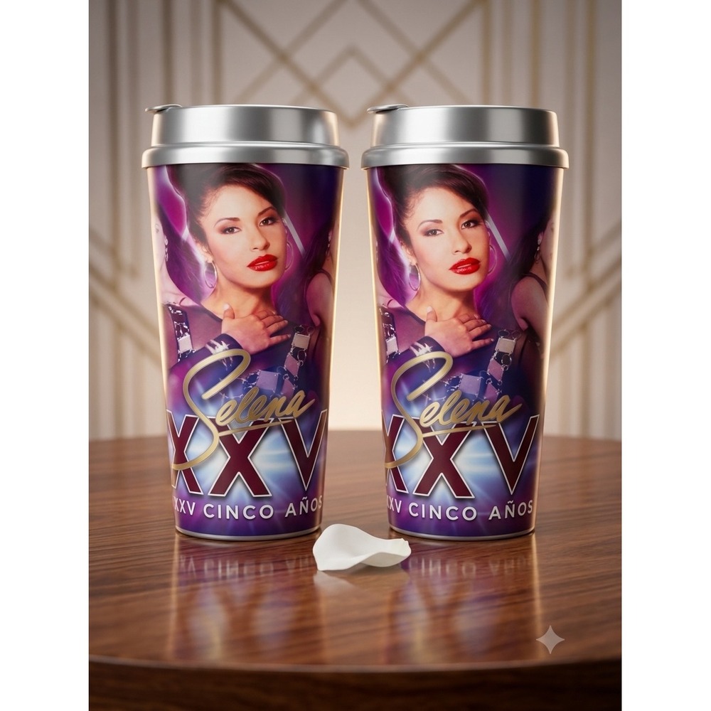 Selena Quintanilla XXV 25th Anniversary Tumbler Cup Set of‎ 2 Whirley BPA Free